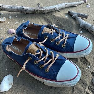 Converse Chuck Taylor All Star Shoreline Navy Canvas Low-Top Slip On Sneakers 8